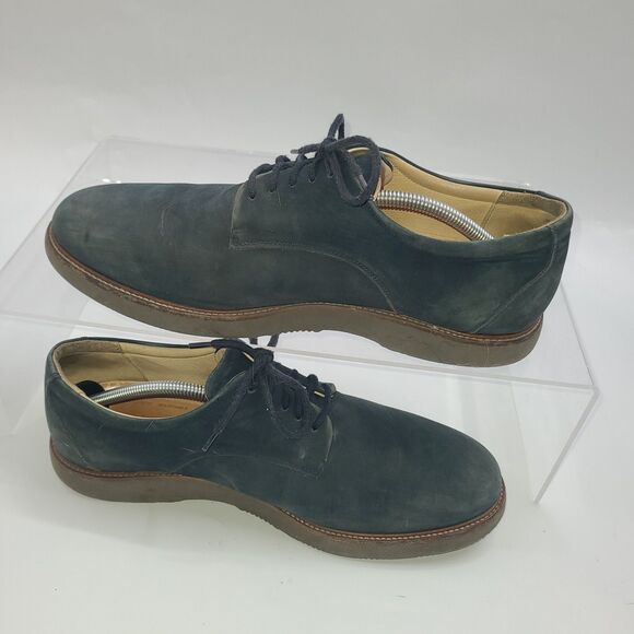 Samuel Hubbard Bucks Plain Toe Derby - Navy Blue Nubuck Leather - 12M